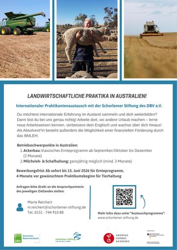 Landwirtschaftliche Praktika in Australien