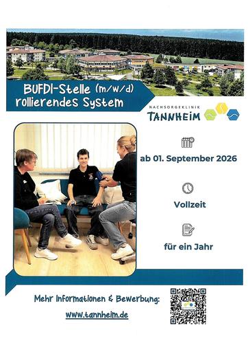 BUFDI-Stelle Nachsorgeklinik Tannheim ab Sept. 2026 rollierendes System