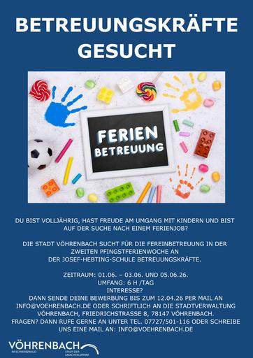 Ferienbetreuung in den Pfingstferien - Stadt Vöhrenbach