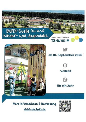 BUFDI-Stelle Nachsorgeklinik Tannheim ab Sept. 2026 Kinder- und Jugendabteilung