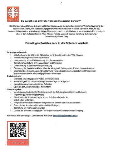FSJ in der Schulsozialarbeit Caritas